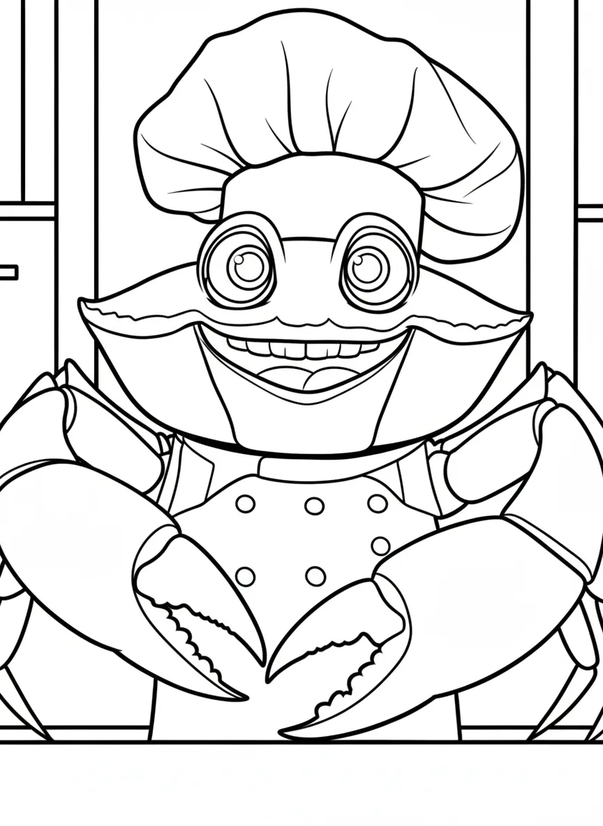 Chef Crabracadabra para colorear y recortar