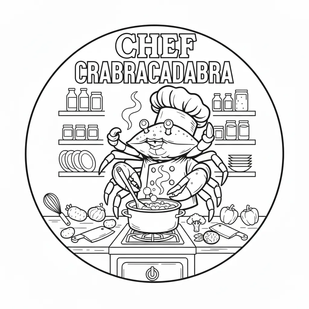 Chef Crabracadabra para colorear para imprimir gratis