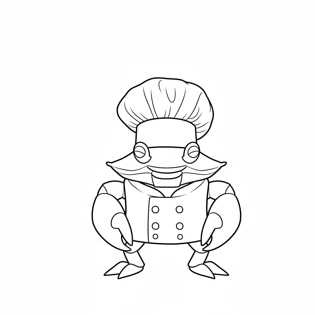 Chef Crabracadabra para colorear para niño de para imprimir