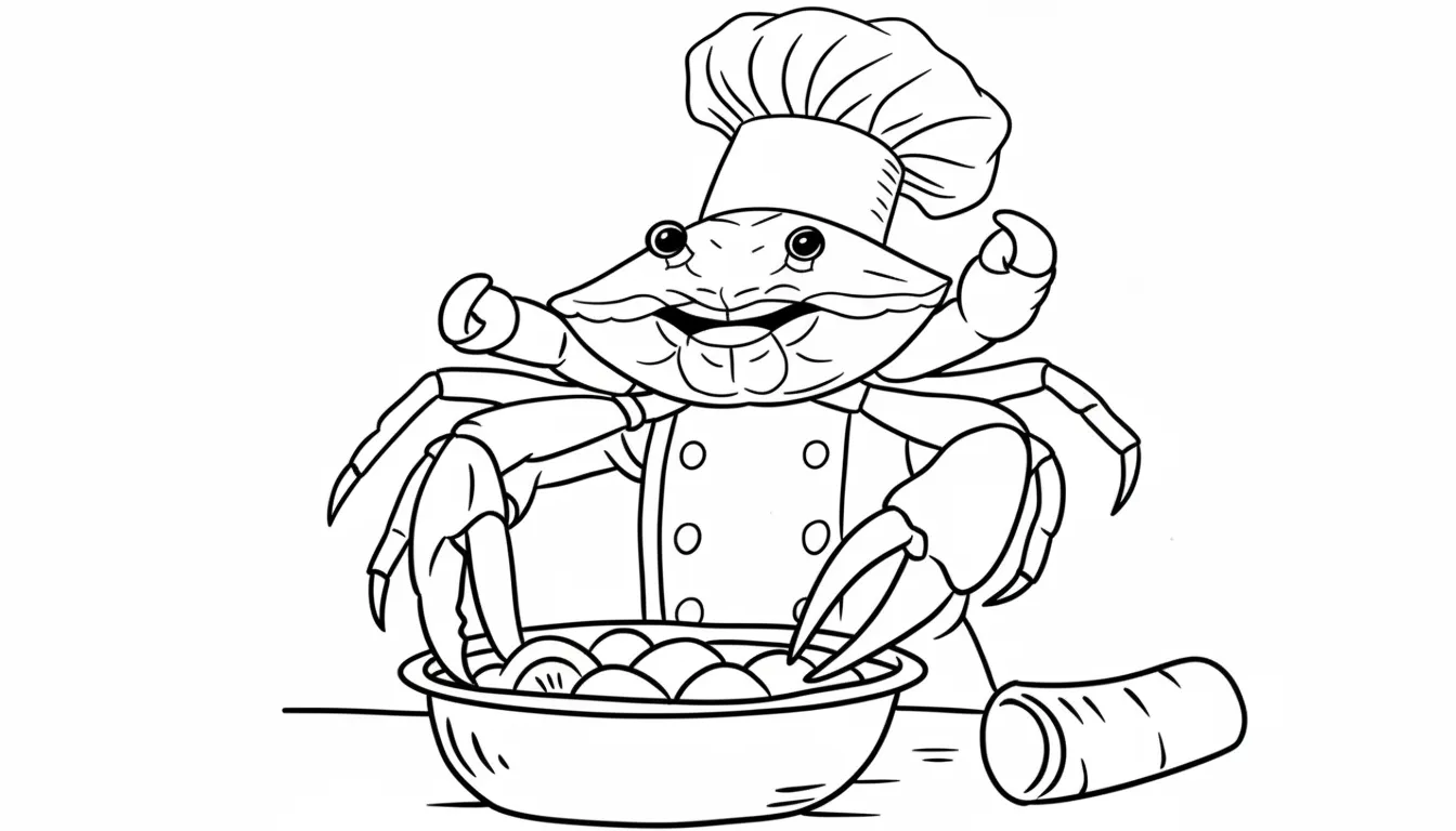Chef Crabracadabra para colorear de para niños