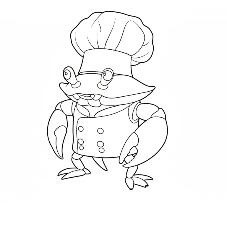 Chef Crabracadabra para colorear para imprimir a4