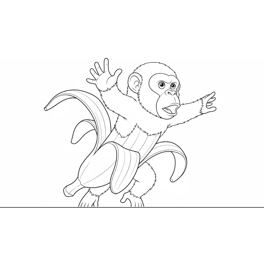 Chimpanzini Bananini1 para colorear para imprimir para niño de 4 años