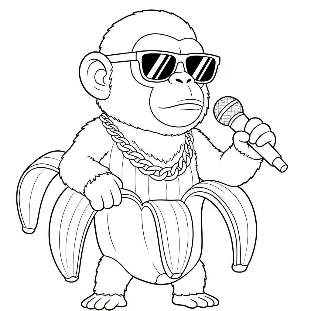 Chimpanzini Bananini3 para colorear para imprimir para niño de 10 años