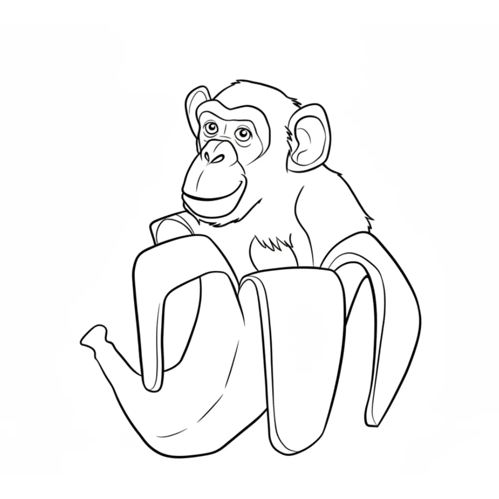 Chimpanzini Bananini4 para colorear para niño de 2 años