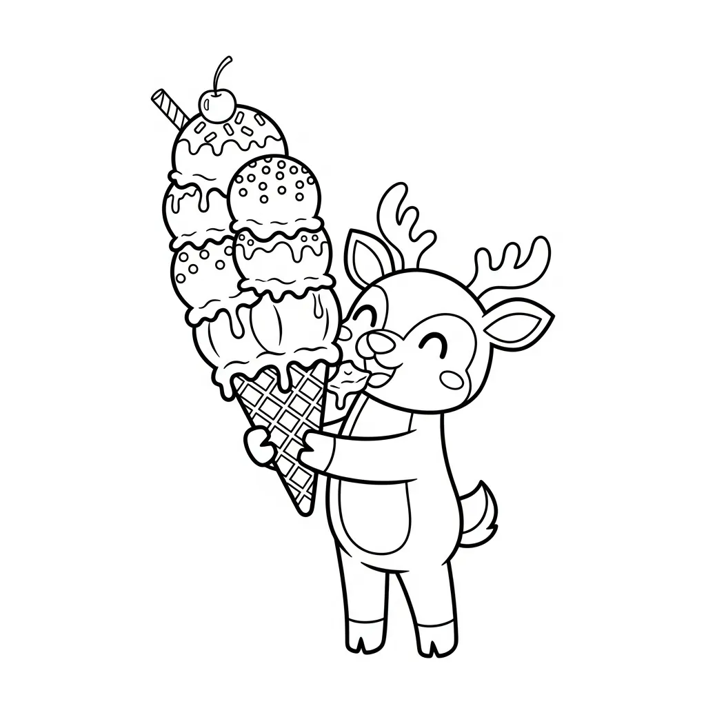 Ciervos para colorear y recortar para imprimir 1