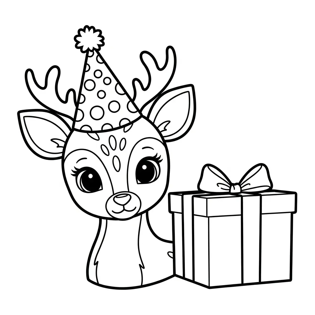 Ciervos para colorear para bebé para imprimir 1