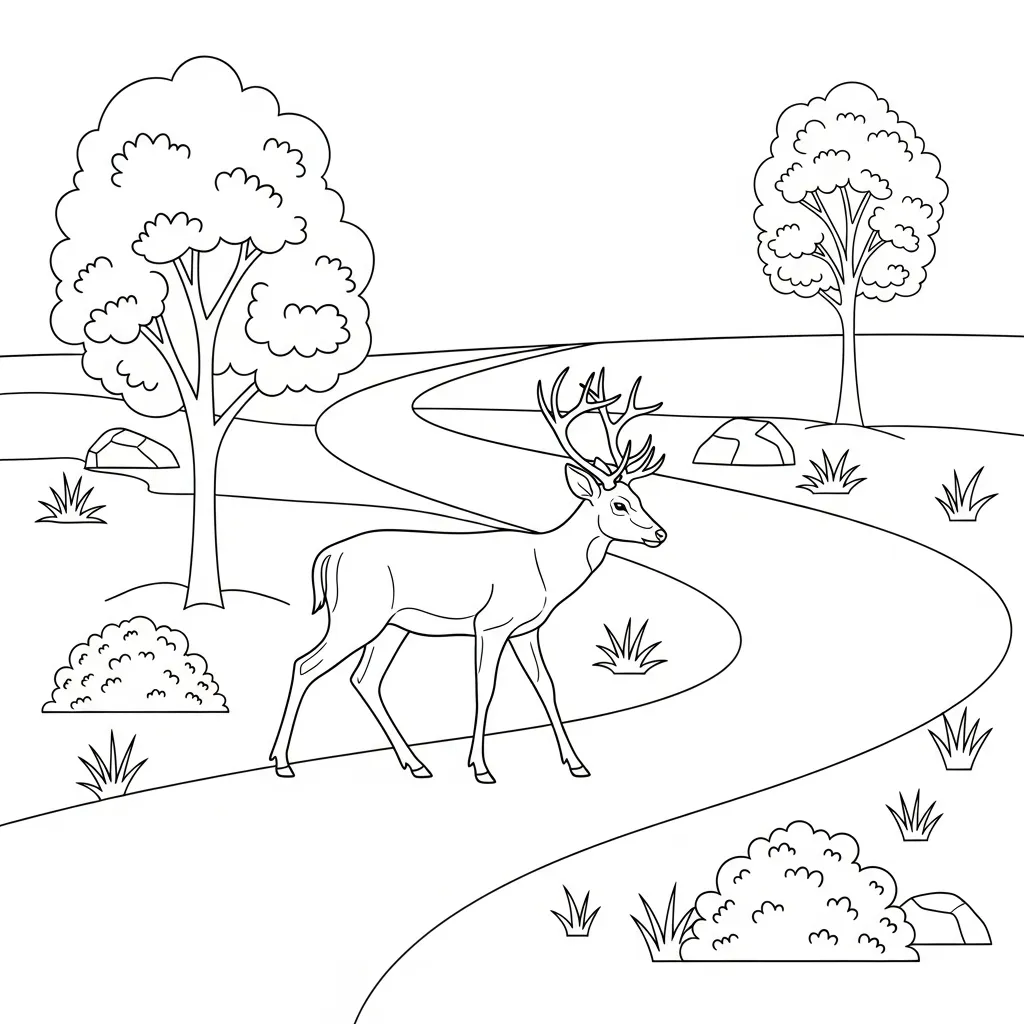 Ciervos de niño para colorear para imprimir