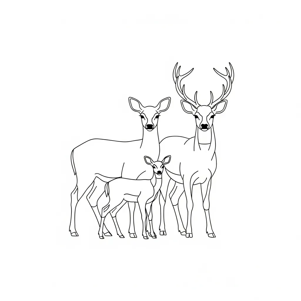 Ciervos para colorear y recortar para imprimir