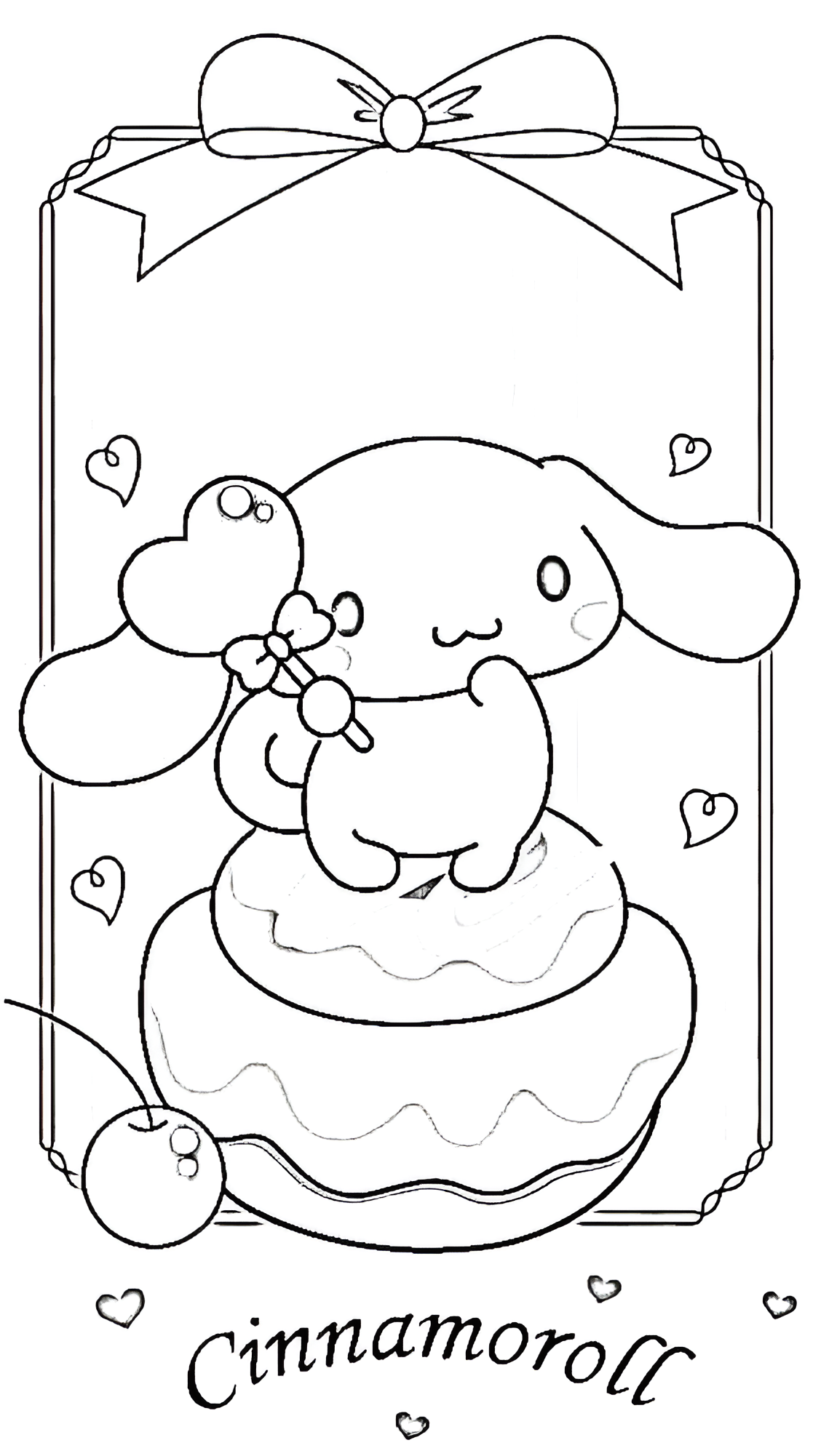 Cinnamoroll 25 para colorear para imprimir para niño de 10 años