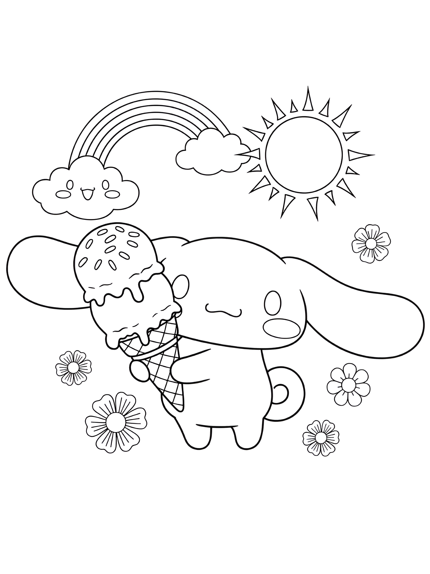 Cinnamoroll 38 para colorear y recortar para imprimir