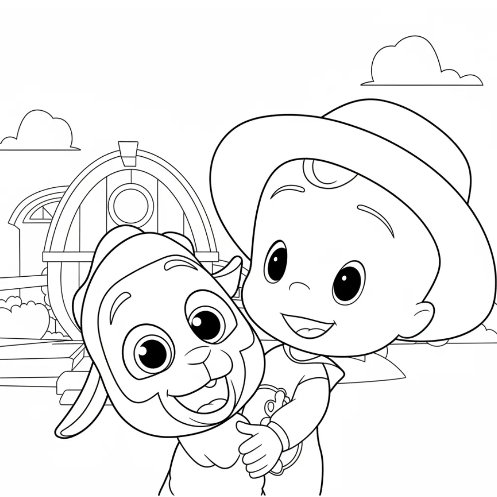 Cleo y Cuquín2 de niño para colorear para imprimir