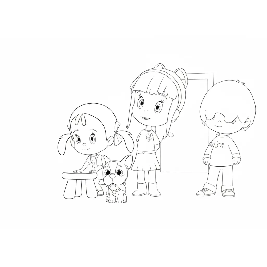 imagen para colorear Cleo y Cuquín7 niño