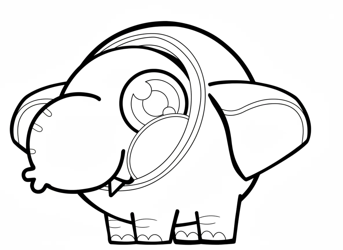 Cocofanto Elefanto para colorear para imprimir para niño de 2 años