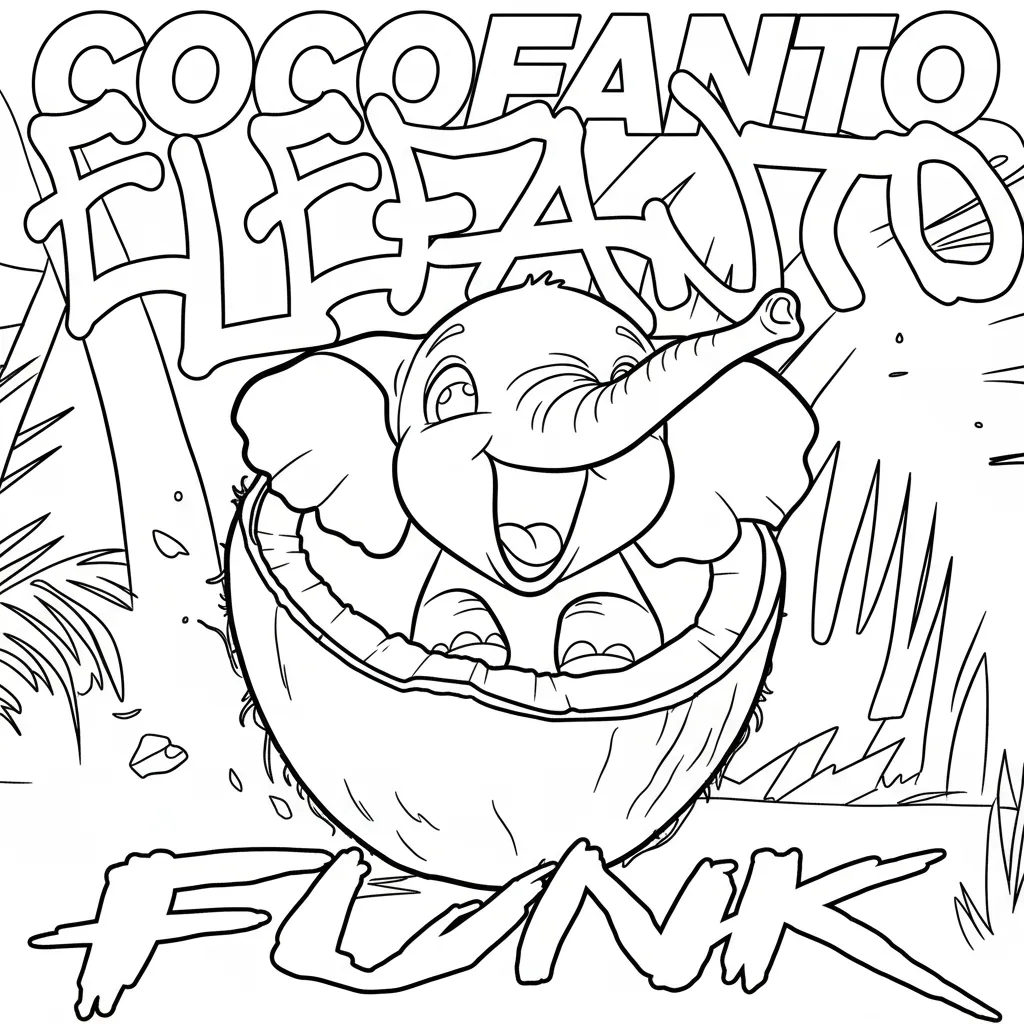 Cocofanto Elefanto para colorear en línea