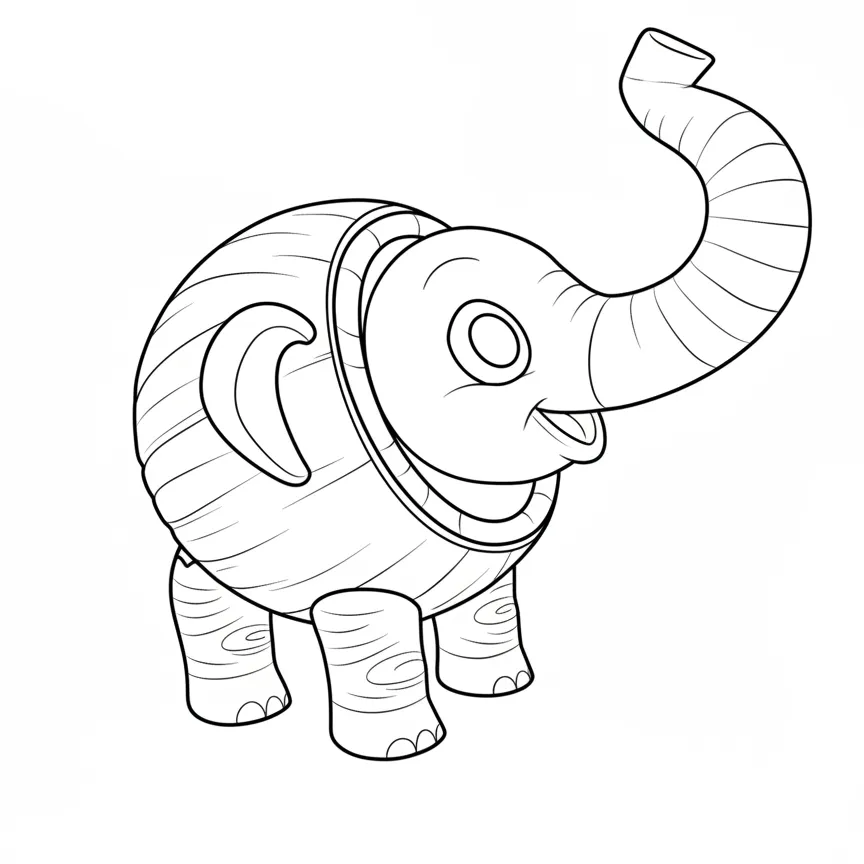 imprimir Cocofanto Elefanto para colorear para niño