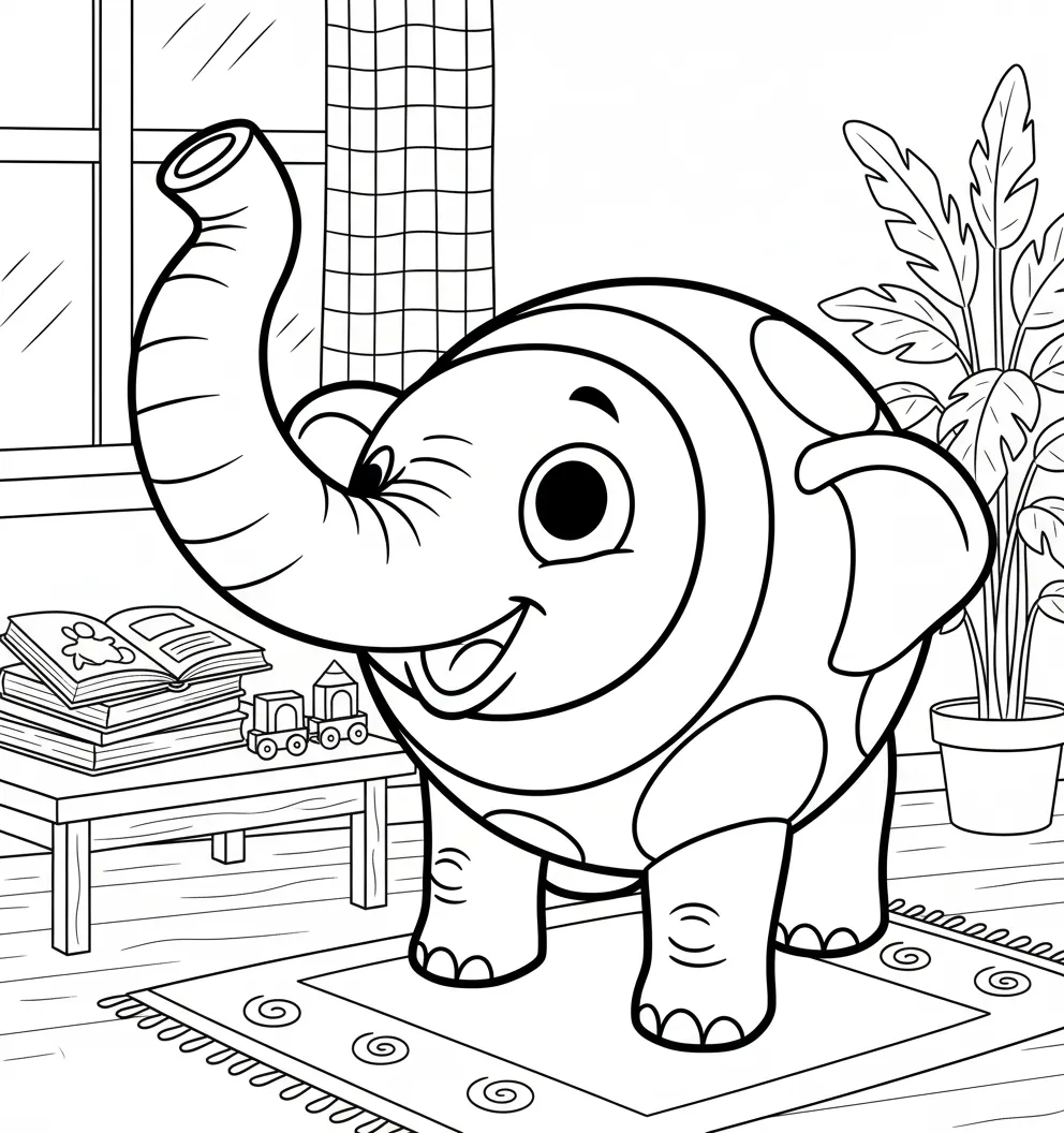 Cocofanto Elefanto para colorear gratis para niños