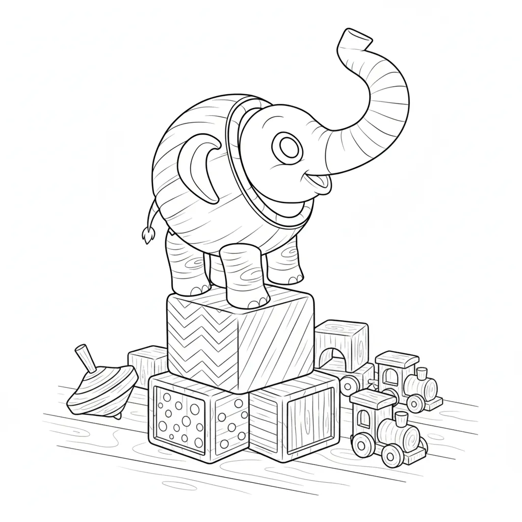 Cocofanto Elefanto para colorear para niño para imprimir
