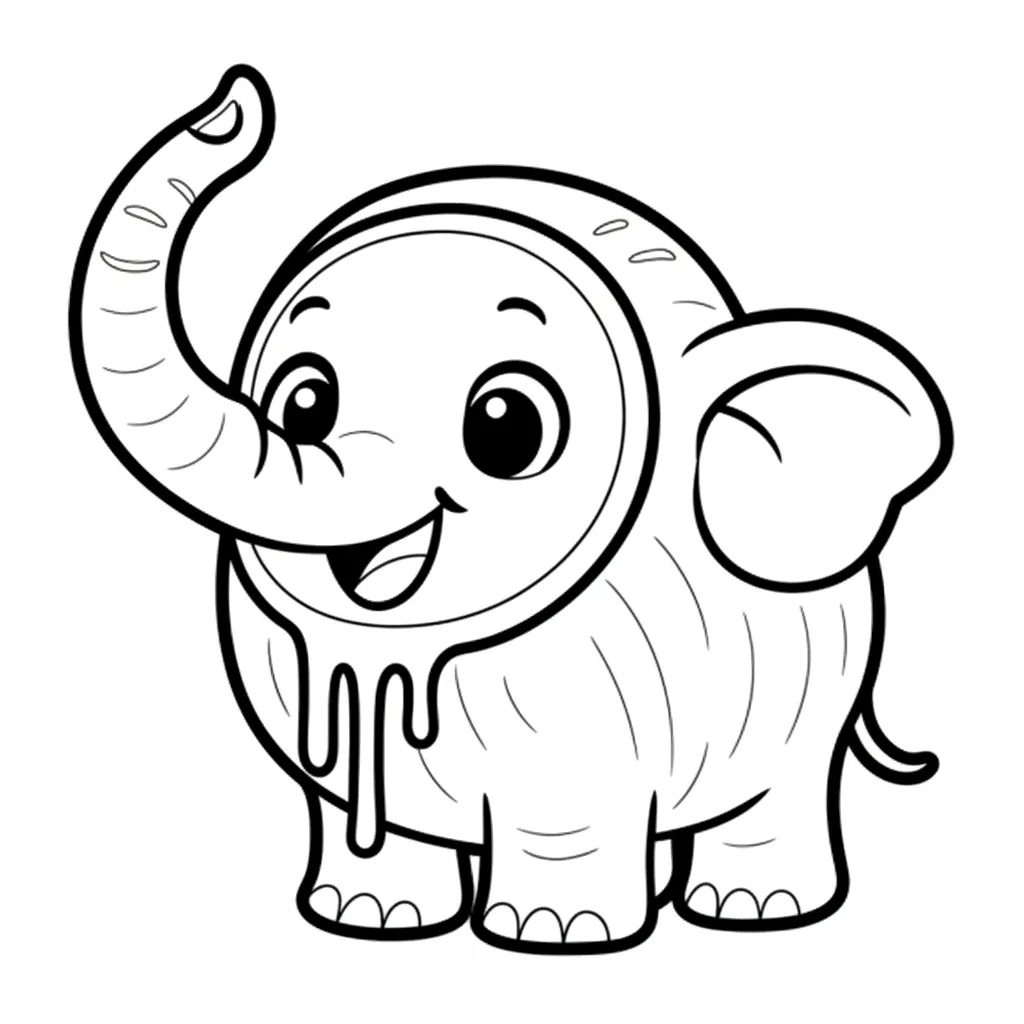 Cocofanto Elefanto de niño para colorear para imprimir