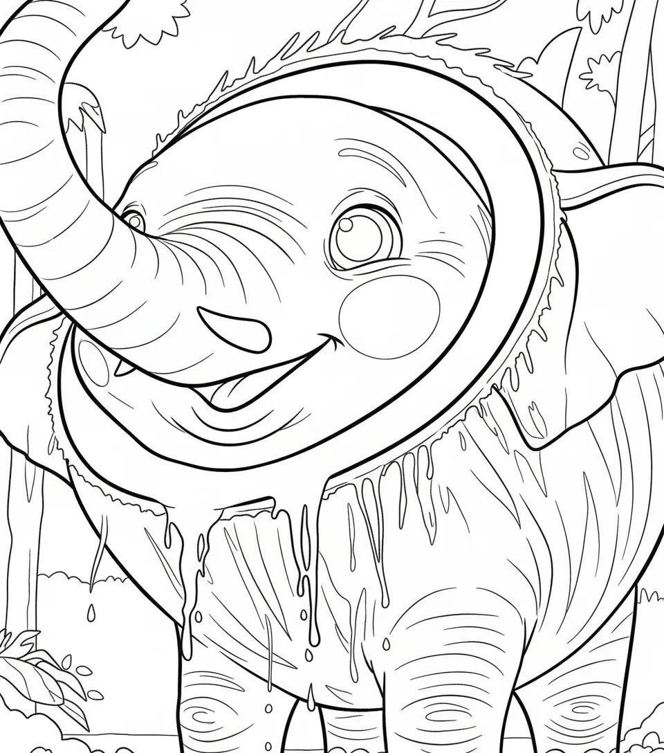 Cocofanto Elefanto para colorear para imprimir a4