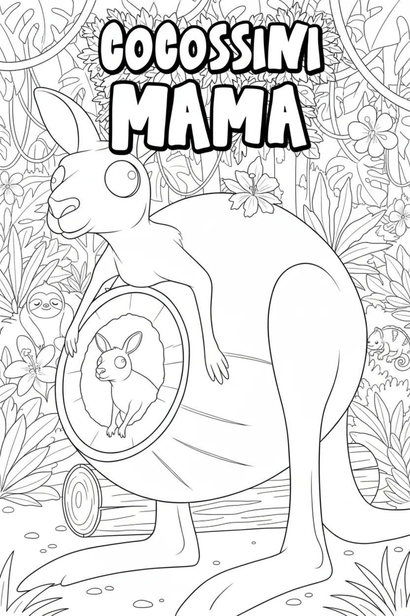 Cocossini Mama para colorear para niños para imprimir