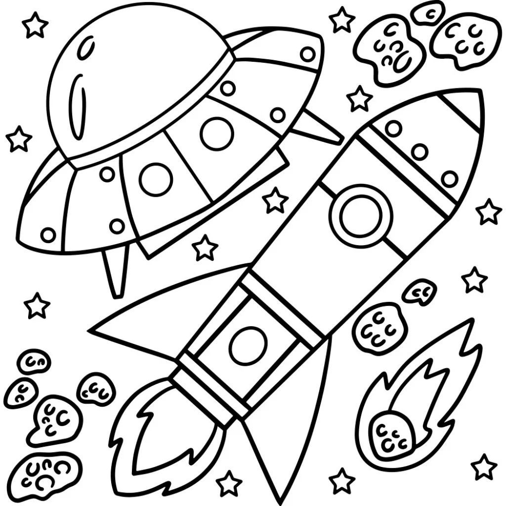 Cohete10 para colorear en línea para niño