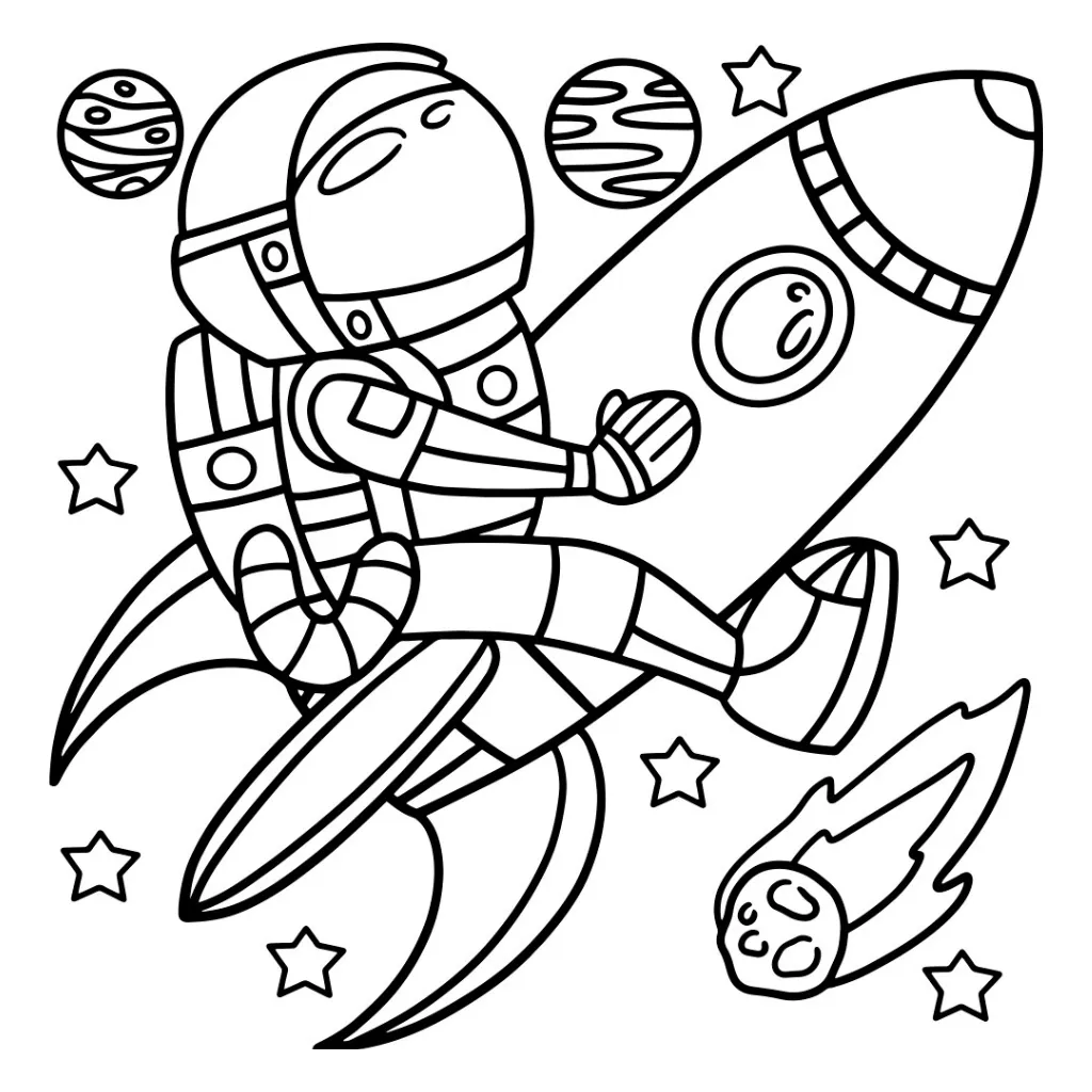 Cohete11 para colorear para niño de 10 años