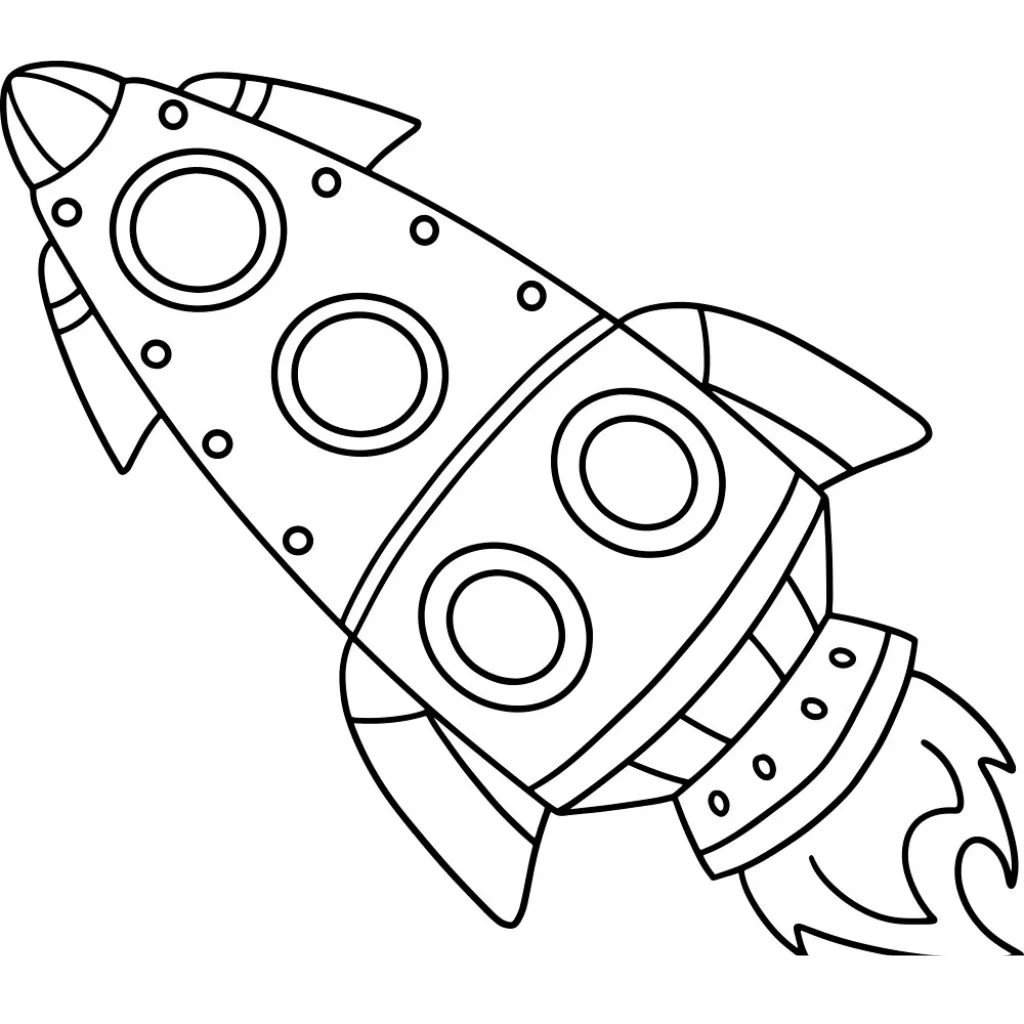 Cohete6 para colorear para imprimir