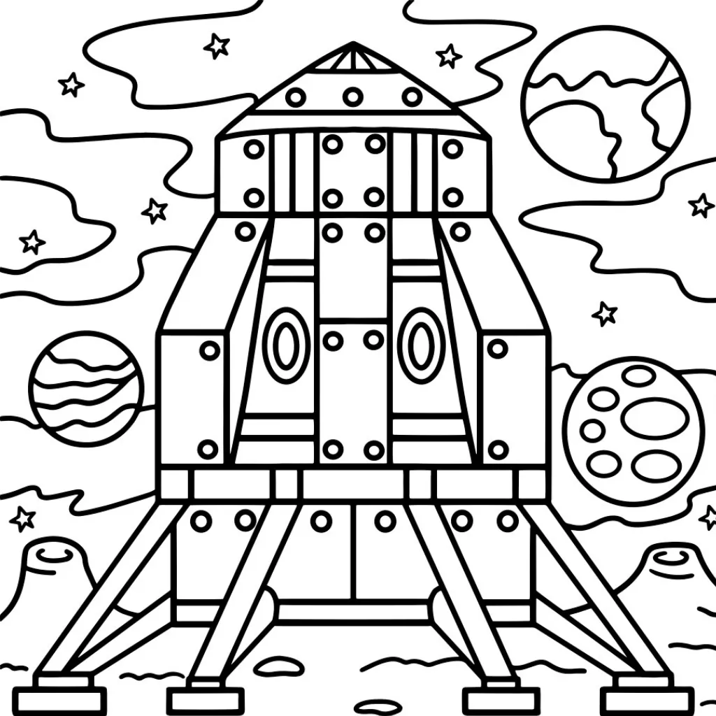 Cohete9 para colorear para imprimir para niño de 10 años