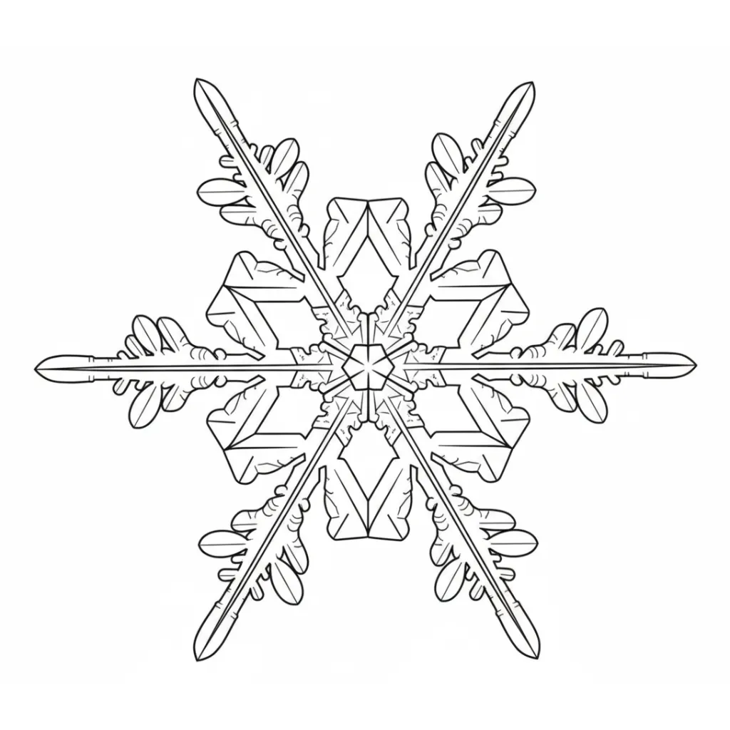Copos De Nieve 1 para colorear para imprimir gratis
