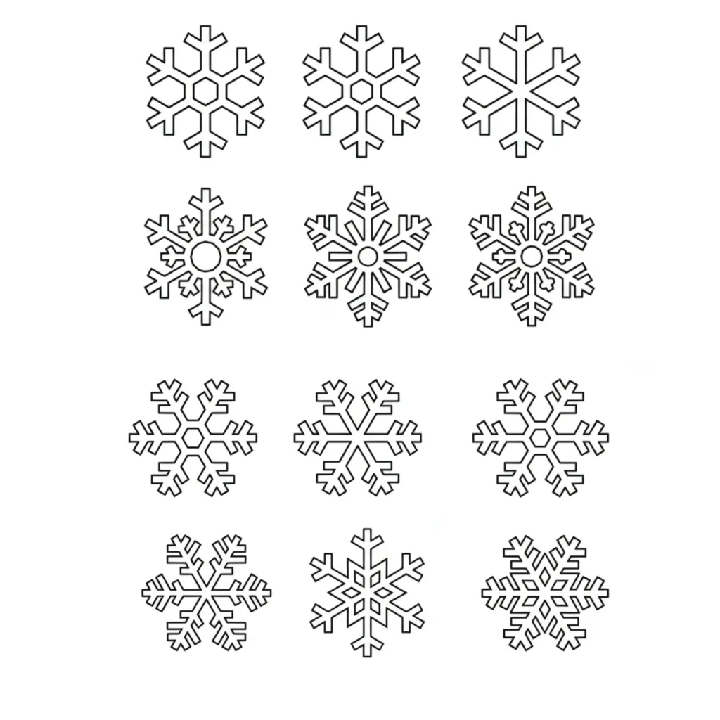 imprimir Copos De Nieve 14 para colorear