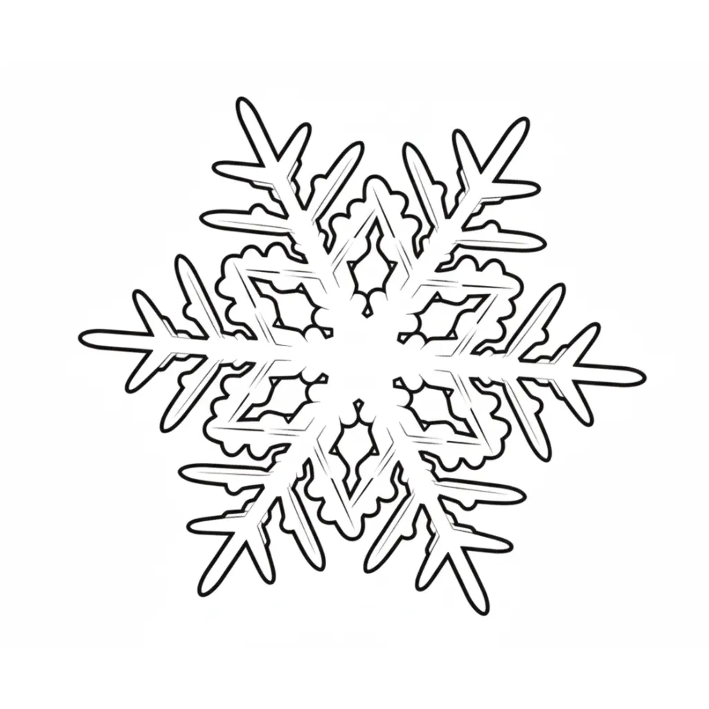 Copos De Nieve 3 para colorear y recortar