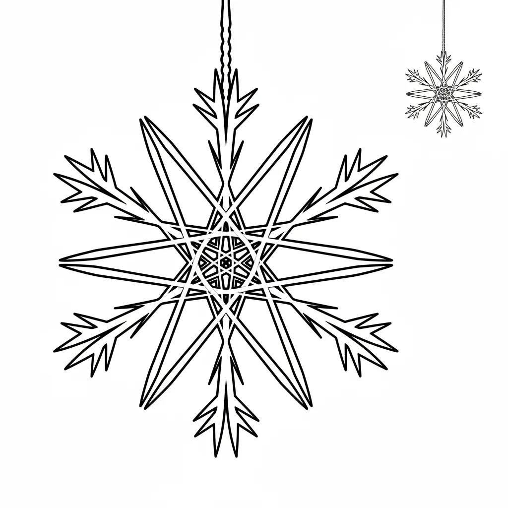 Copos De Nieve 4 para colorear para imprimir gratis