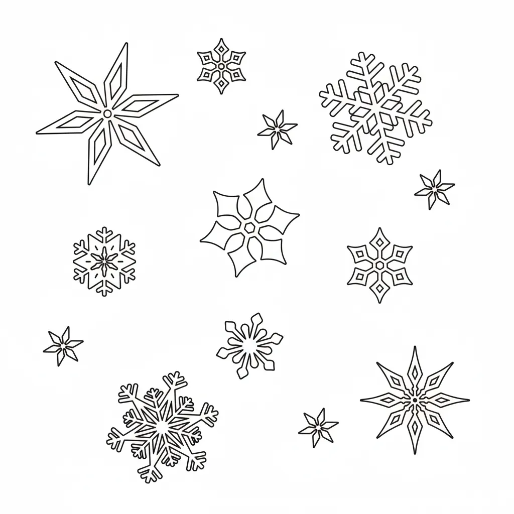 Copos De Nieve 6 para colorear en línea