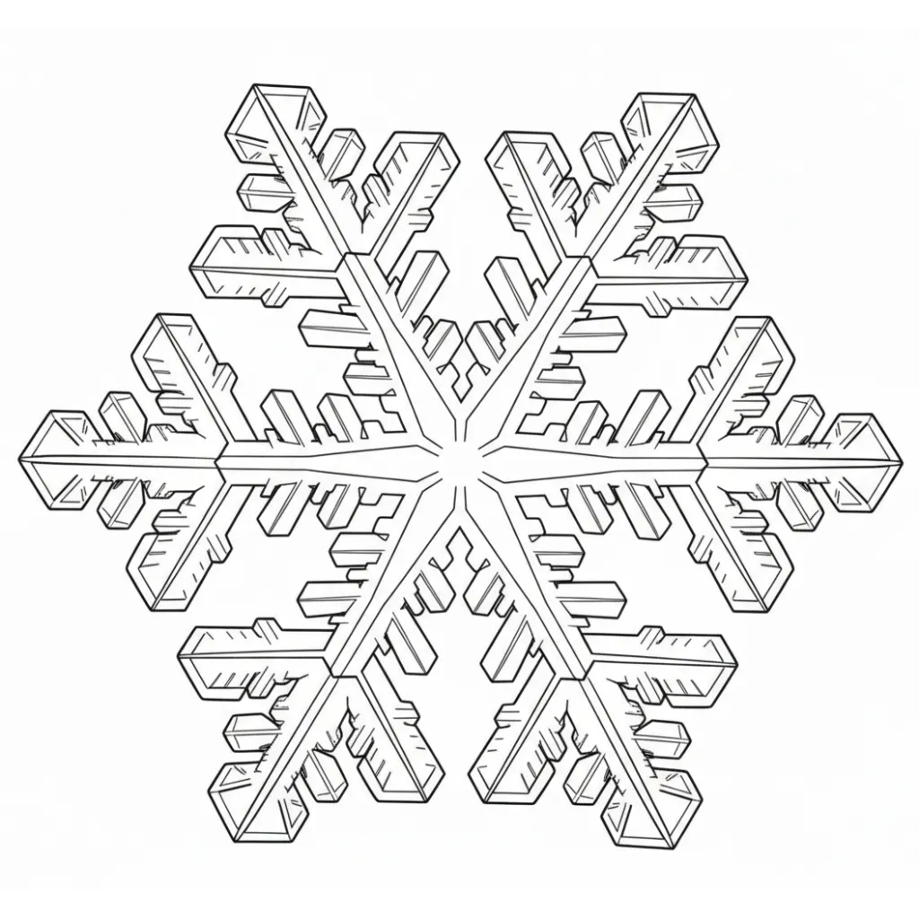 Copos De Nieve 8 para colorear para niño de 4 años