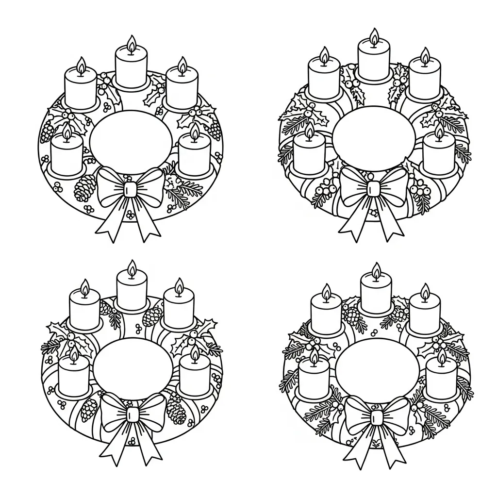 Coronas De Adviento para colorear para descargar