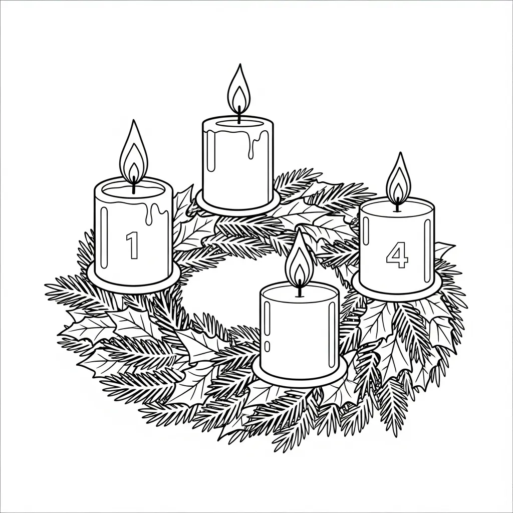 Coronas De Adviento para colorear para niño de 4 años