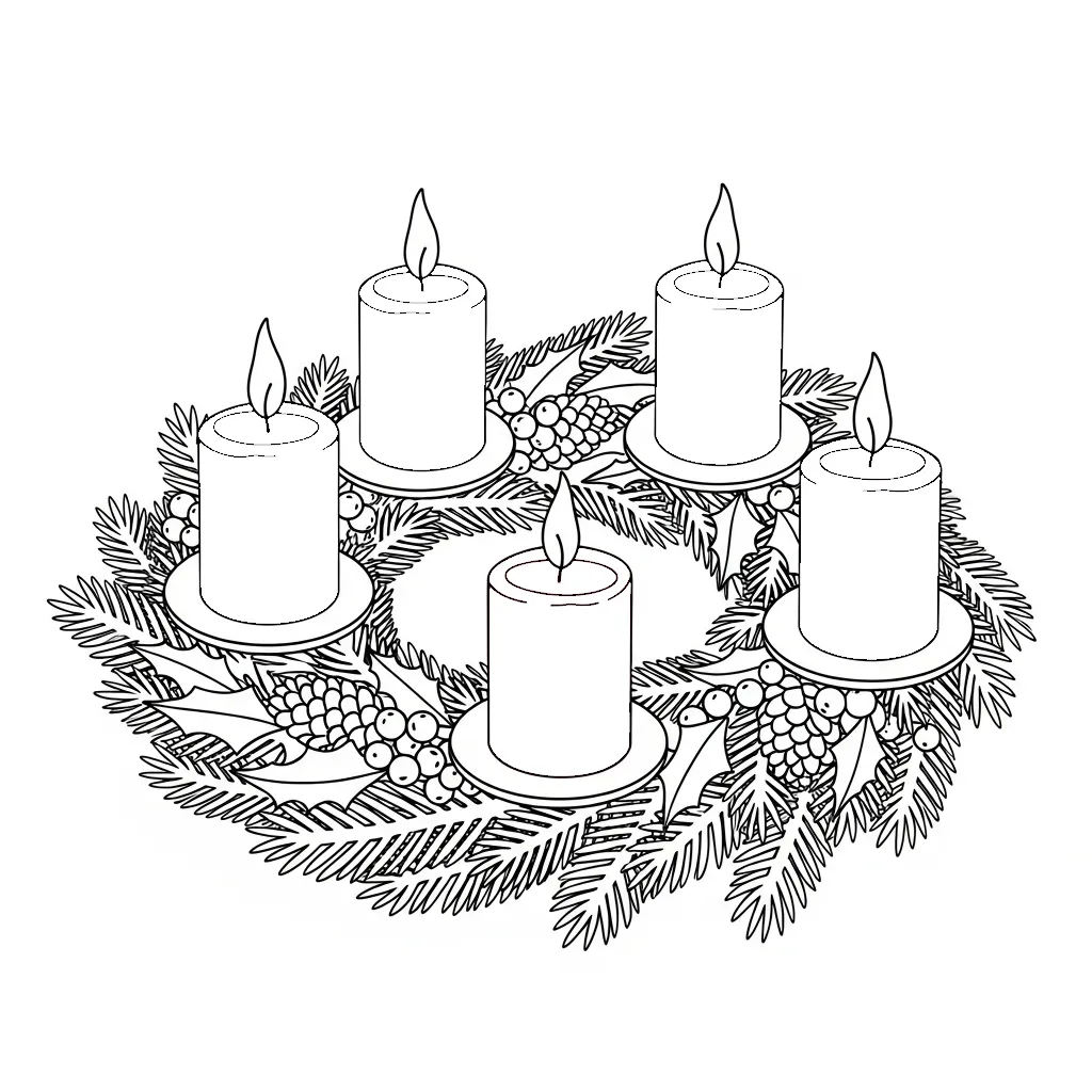 Coronas De Adviento para colorear para bebé para imprimir 1