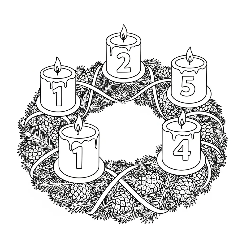 Coronas De Adviento para colorear para imprimir para niño de 12 años