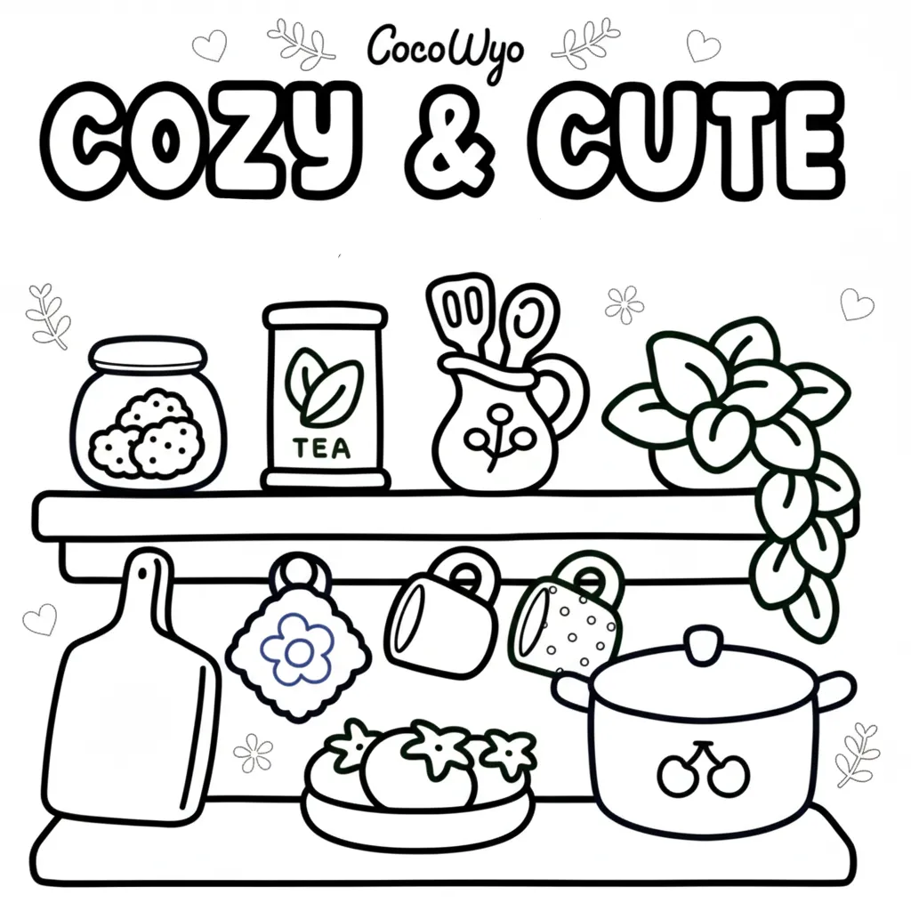 Cozy & Cute 39 para colorear para imprimir para niño de 3 años