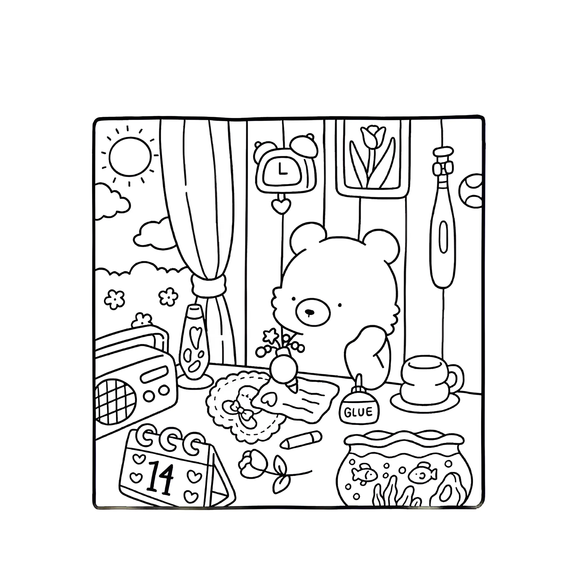 Cozy Friends 12 para colorear para niño de para imprimir