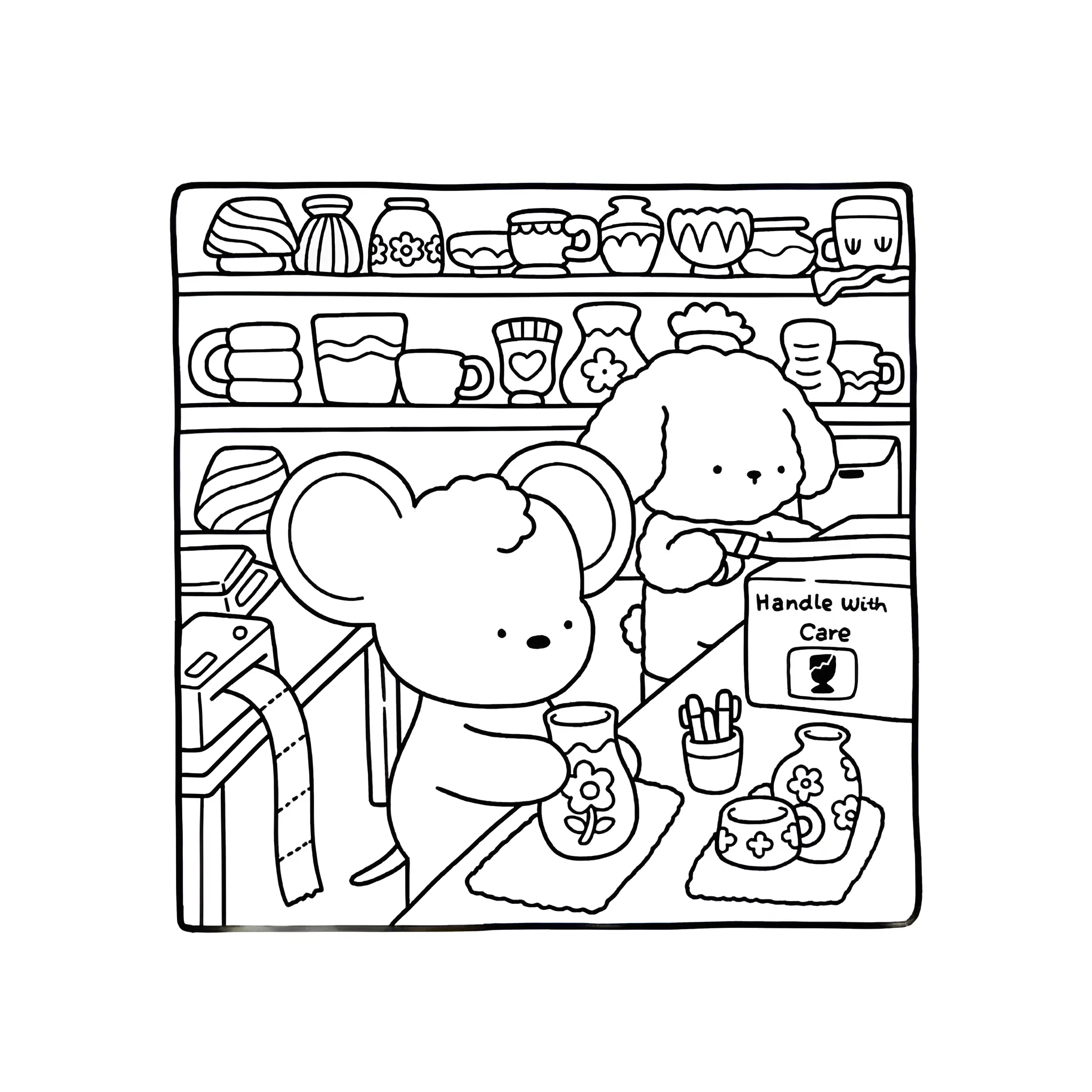 Cozy Friends 14 para colorear para imprimir para niño de 2 años