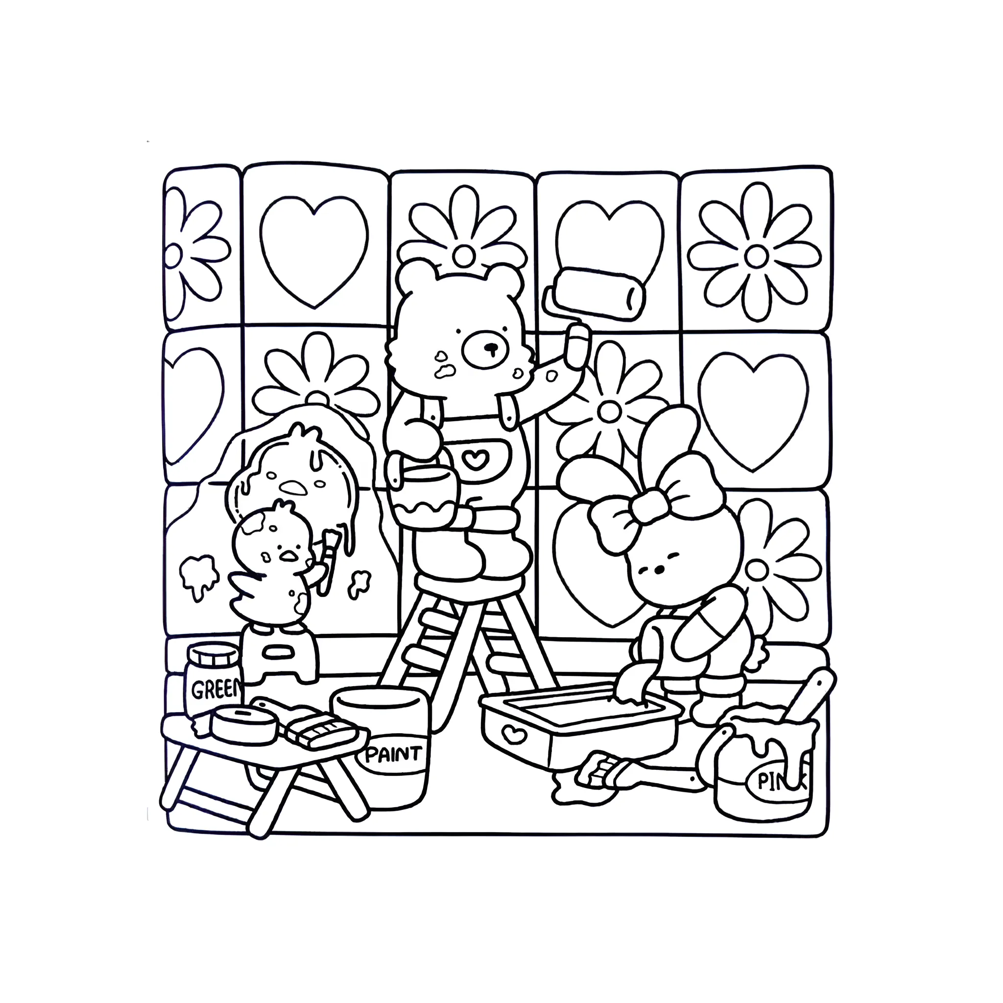 Cozy Friends 2 para colorear para niño gratis