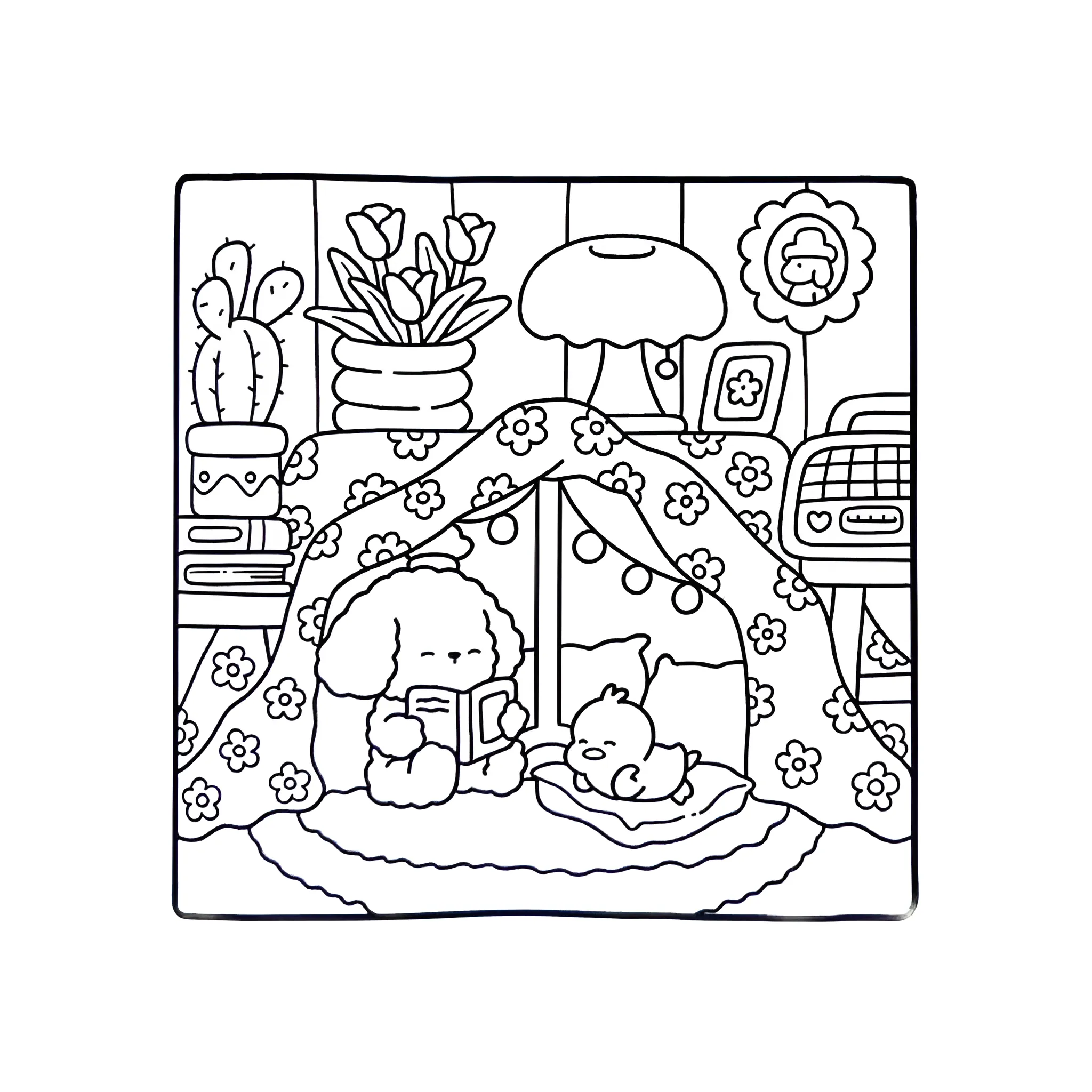 Cozy Friends 27 para colorear para imprimir para niño de 4 años