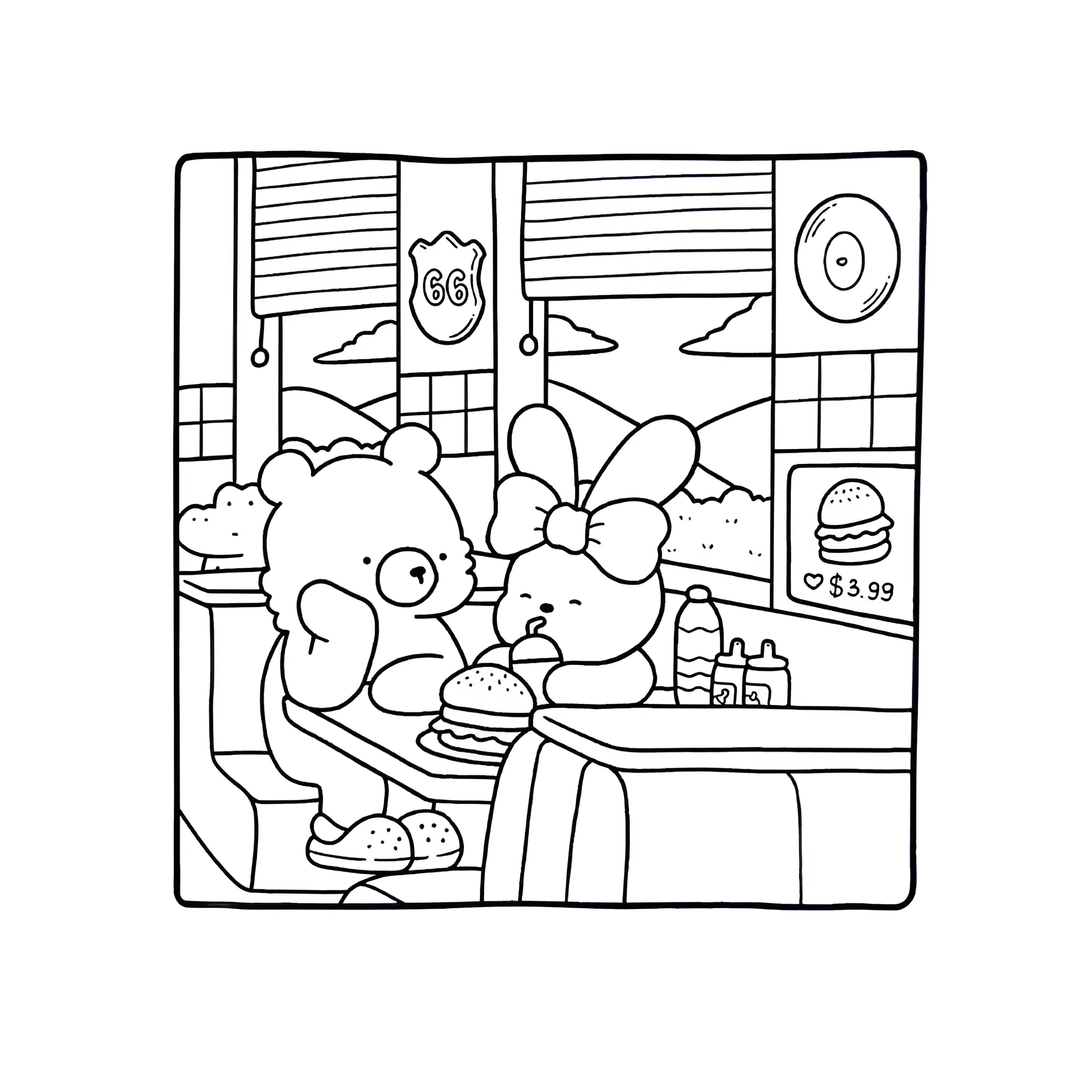 Cozy Friends 6 para colorear para niño de 6 años