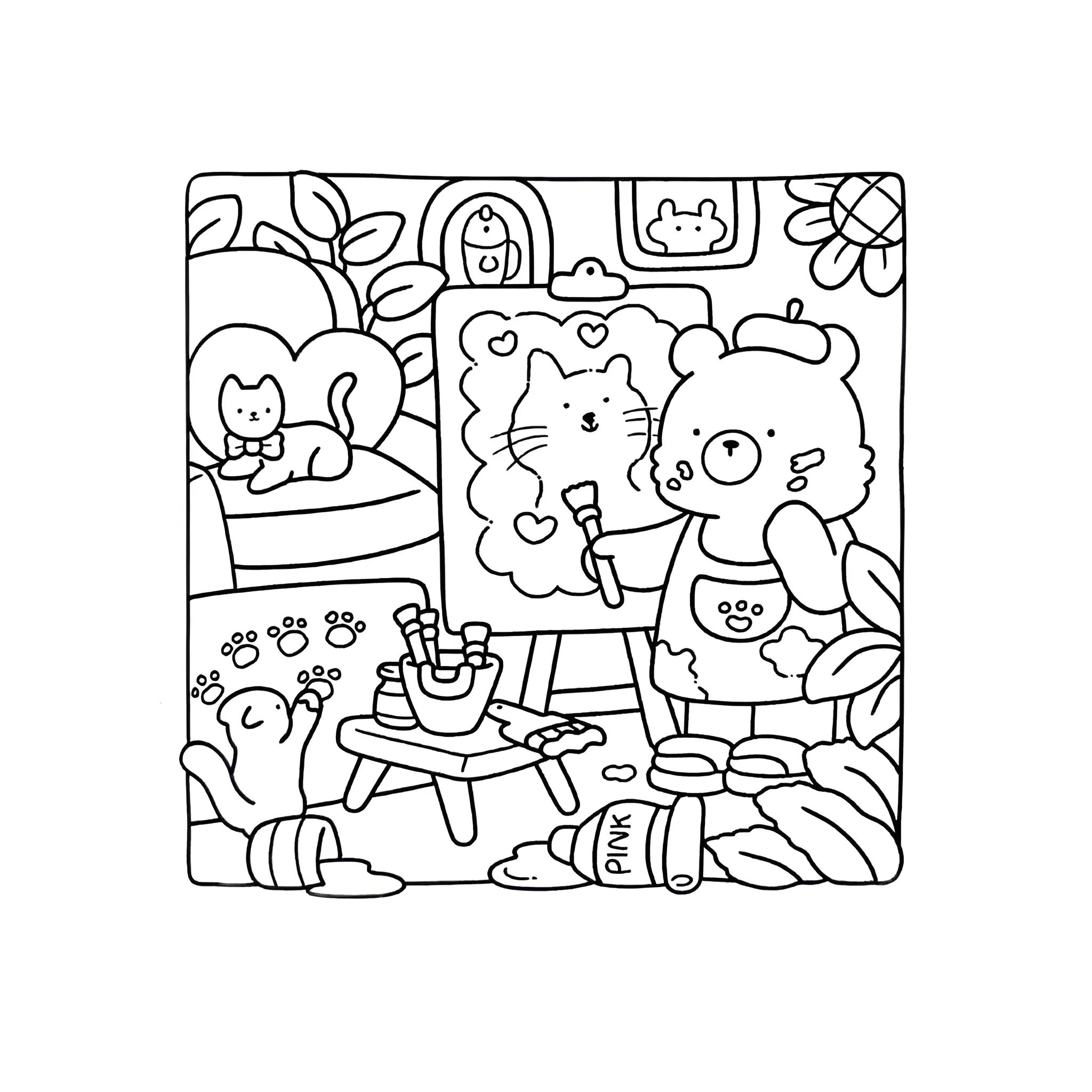 Cozy Friends 8 para colorear para niños para imprimir