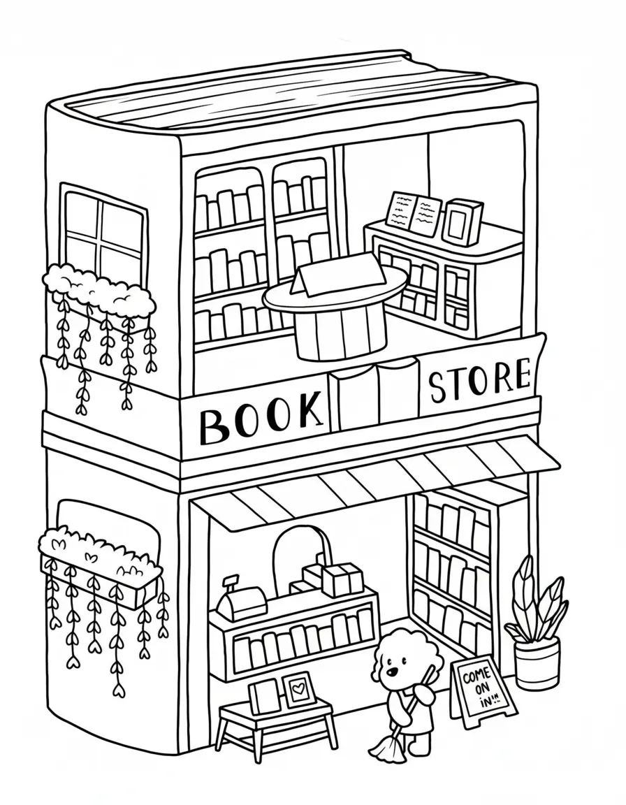 Cozy Spaces para colorear para imprimir pdf gratis