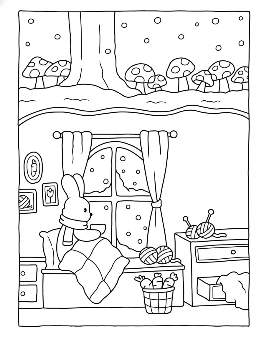 Cozy Spaces para colorear gratis 1