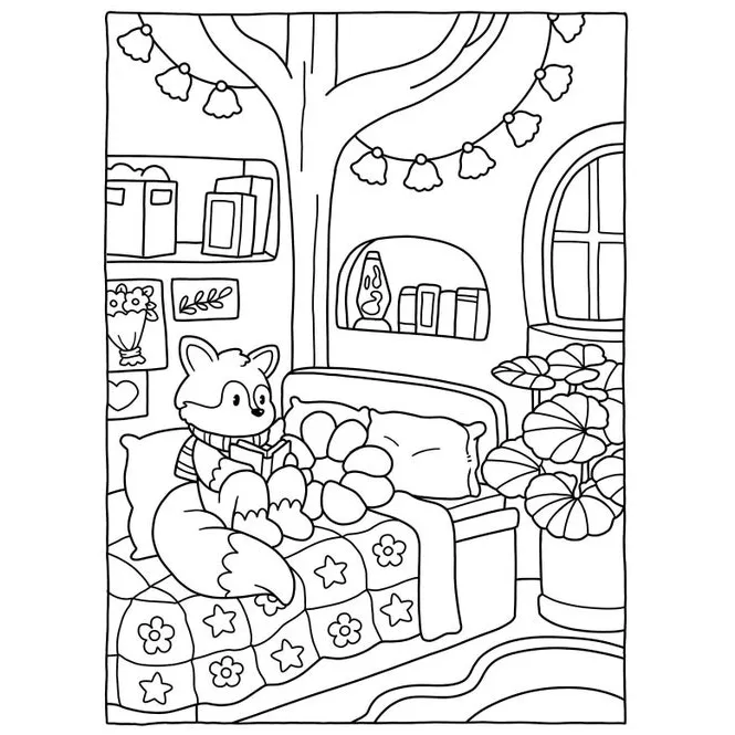 Cozy Spaces para colorear para niño de 6 años