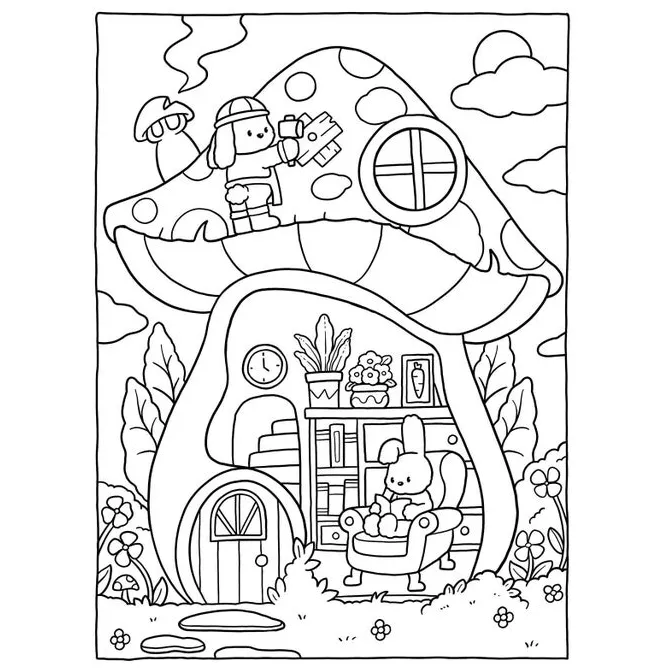 Cozy Spaces para colorear para niño de 2 años