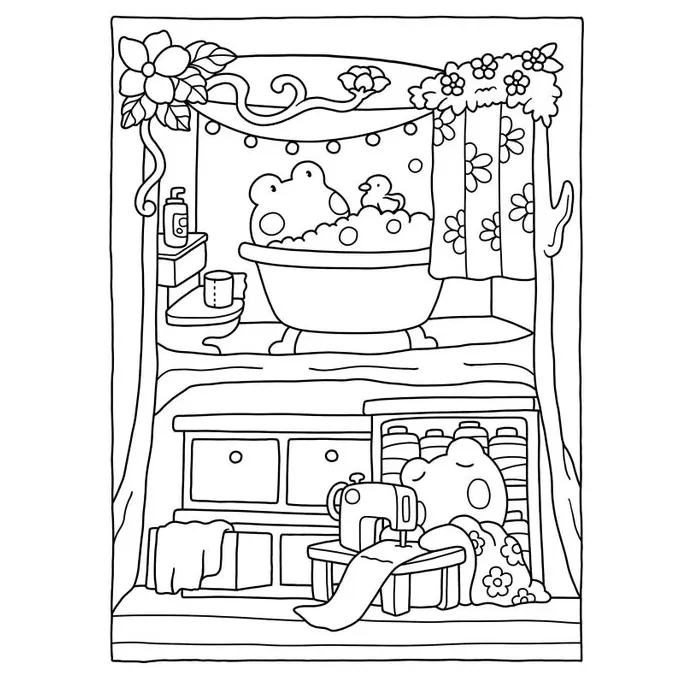 Cozy Spaces para colorear para imprimir para niño de 8 años